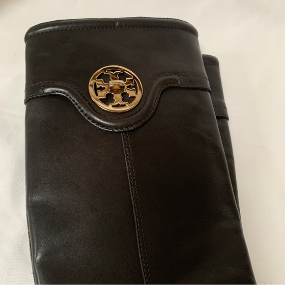 Tory Burch Leather Knee High Riding Boots Size 5.5 Brown Zip up - Picture 5 of 8